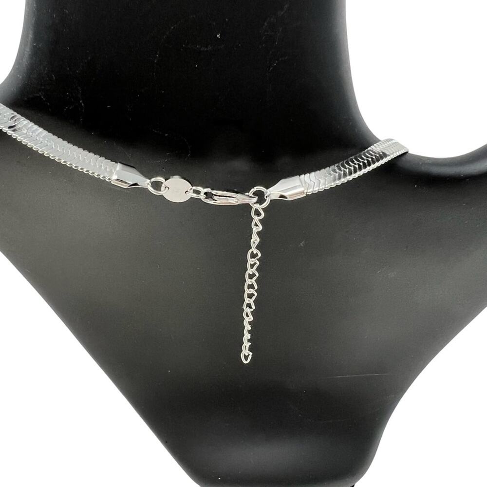 Jennifer Zeuner Jewelry Allie Herringbone Necklace Sterling Silver 15-17" - Picture 4 of 9
